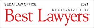 A red and white logo for the law office of robert l. Lawrence